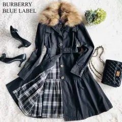 美品✨バーバリーブルーレーベル 3WAYコート フォックスファー ブラック M