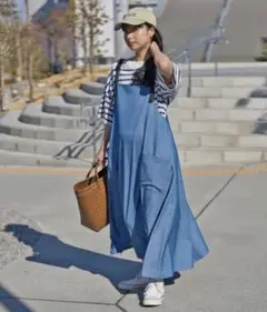 THOUSAND MILE サロペットスカート　ベージュ