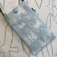 237 ミナペルホネン両面skyflower スマホポーチorショルダー