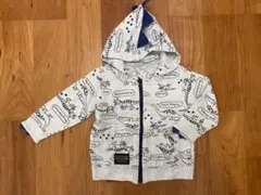 クレードスコープ　恐竜柄フード取り外しジップパーカー　90