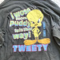 トゥイーティー　TWEETY ルーニーテューンズ　ロンT 古着　M 長袖