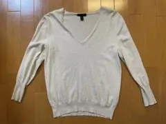 J.CREW Vネック長袖セーター L ライトグレー