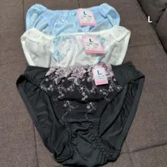 （239）刺繍デザイン Lサイズショーツ 3点セット