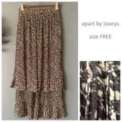 apart by lowrys 柄プリーツロングスカート 薄手ローリーズファーム