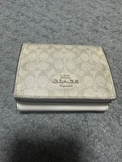 COACH 三つ折り財布 ベージュ レザーのサムネイル