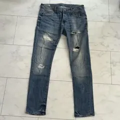 ZARA ザラ　ダメージデニム　ジーンズ　ストレッチ　クラッシュ　USA34