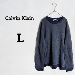 海外古着♡Calvin Klein【L】ネイビー トレーナー メンズ