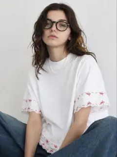 Simone Rocha シモーネロシャ リボン刺繍 レーストリム Tシャツのサムネイル