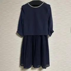 ネイビー パール装飾 レディースフォーマル