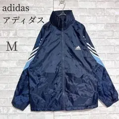 00s adidas アディダス ナイロンジャケット M 紺 Y2K テック