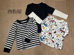 西松屋 ＊ ロンT 3点セット！カットソー 長袖 100 キッズ ベビー