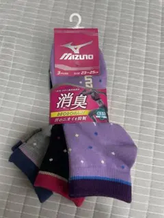 ★新品★ミズノ　MIZUNO スニーカーソックス　３足セット　消臭　23〜25