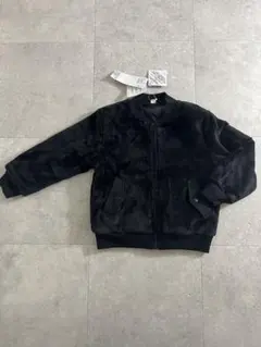 ✓新品タグ付き 黒 モコモコ ふわふわ ジャンパージャケット キッズ 110cm
