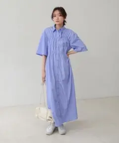 Bab バブ ビスチェ風シャツワンピース