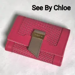 美品✨️　See By Chloe　シーバイクロエ　ミニ財布　ピンクのサムネイル
