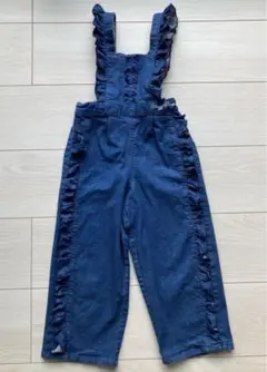 オーバーオール　デニムサロペット　フリル　リボン