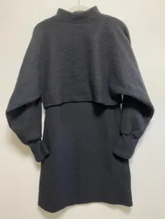 187 ニット　ワンピース　セットアップ　黒　長袖
