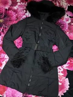 GRL ファー付き黒ダウンジャケット