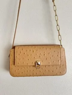 現行 極美品】フルラ ミスミミ ショルダーバッグ オーストリッチ 
