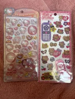 正規品　ハローキティ　うるちゅるポップシール　平成はっぴーフォン　日焼けキティ