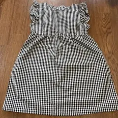 ギンガムチェック フリル袖ワンピース 130サイズ