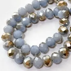 r*)様 bn093/ガラスビーズ◇ボタンカット　ブルー系　1連