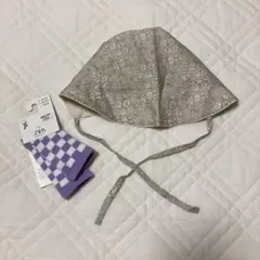 リバティボンネット&zaraチェックソックス