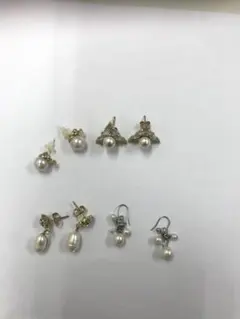 ファッション レディース アクセサリー　パール ピアス 4点セット　A5