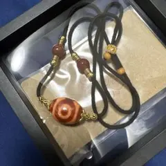 天珠 ネックレス 紐調整可能　　三眼