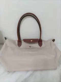 LONGCHAMP ベージュ ナイロン ハンドバッグ