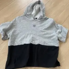 ZIDDY フード付き半袖Tシャツ バイカラーのサムネイル