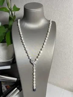 A5215 ロング　真珠　バロック ネックレス 本真珠 淡水　パール　ラリエット