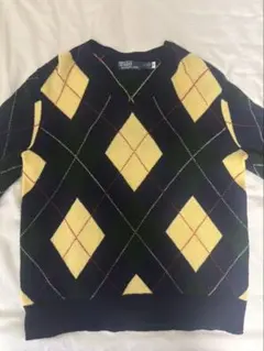 ラルフローレン アーガイル アンゴラウール ニットＬ