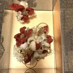 コサージュ　髪飾り　2点セット　ドレス　着物　結婚式　式典　などに