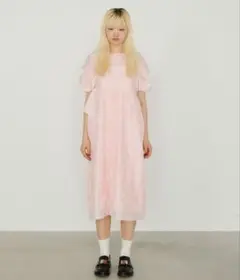 【ANDRÉSD】bubble sleeve jacquard dress