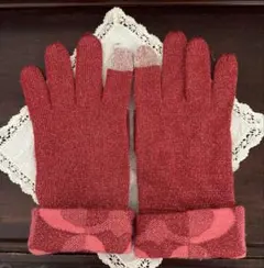 【専用】コーチ　手袋　スマホ対応　赤