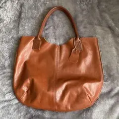 fes ブラウン レザー　トートバッグ