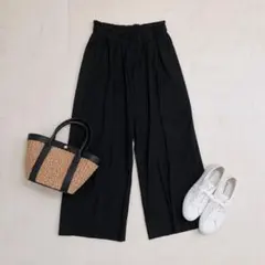 ジャーナルスタンダードluxe ワイドパンツ コットンリネン日本製 ブラック