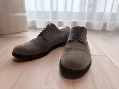 美品 foot the coacher ウイングチップ スエードシューズ　グレー