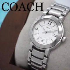 ✨電池交換済み✨COACH コーチ 腕時計 白文字盤×ブルー針 ステンレス 