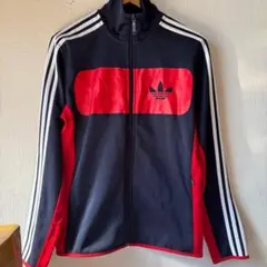adidas ジップアップジャケット 黒/赤　レトロ
