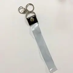 銀テープ　テープホルダー　黒　大　y2k キーホルダー ストラップ　軽量