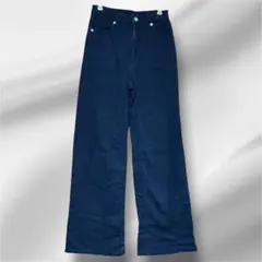 H&M DIVIDED ワイドレッグ デニムパンツ ブラック 36（S〜M相当）