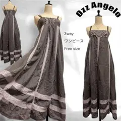 Ozz Angelo レース装飾付き ブラウン キャミワンピース チューブトップのサムネイル