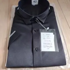 【新品】うみしも ショートカラーシャツ 黒 42サイズのサムネイル