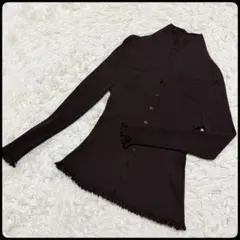 【CECI OU CELA】セシオセラ リブニットカーディガン M 上品 羽織りのサムネイル