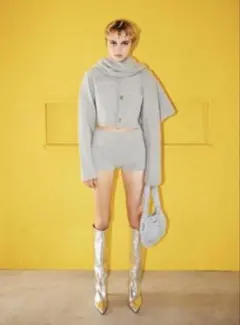 nknit fox mix sailor セーラー グレー カーディガン ニットのサムネイル