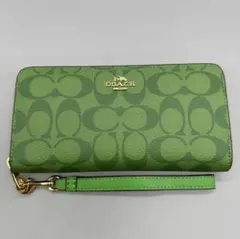 COACH コーチ C4452 グリーン シグネチャー 長財布のサムネイル
