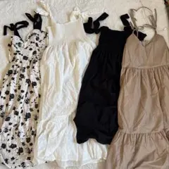 【４セット・単品でも可】※要相談　キャミワンピースセット（花柄・無地）