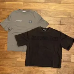 ZARA 黒グレー&ブラウン Tシャツセット